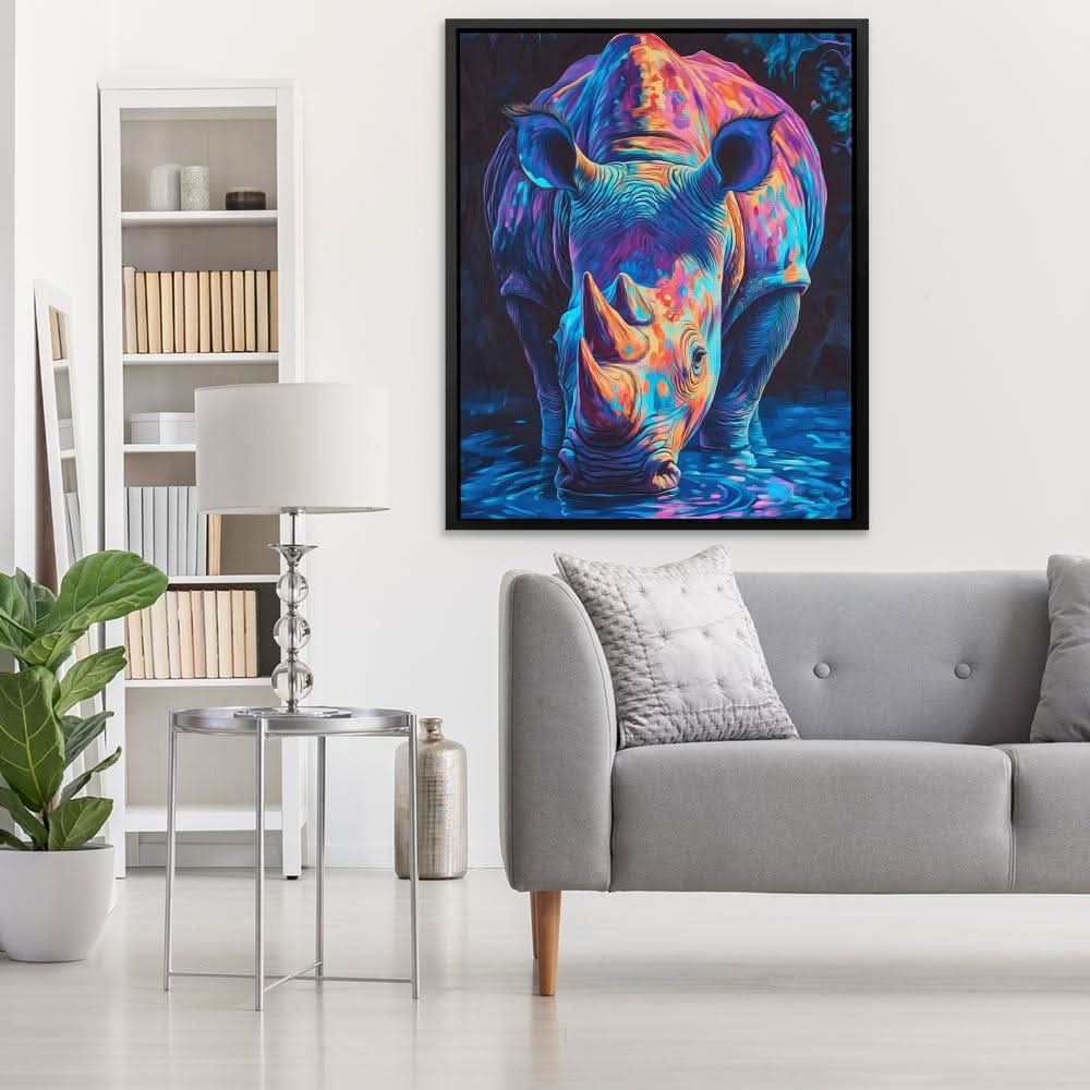 Electric Rhino - Rhino Canvas Print