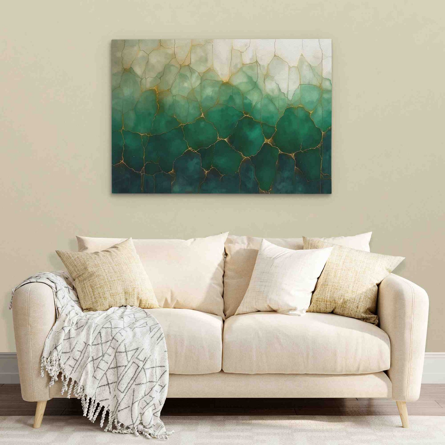 Elegant Emerald - Abstract Green Canvas Wall Art