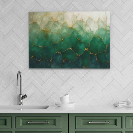 Elegant Emerald - Abstract Wall Art in Black Frame