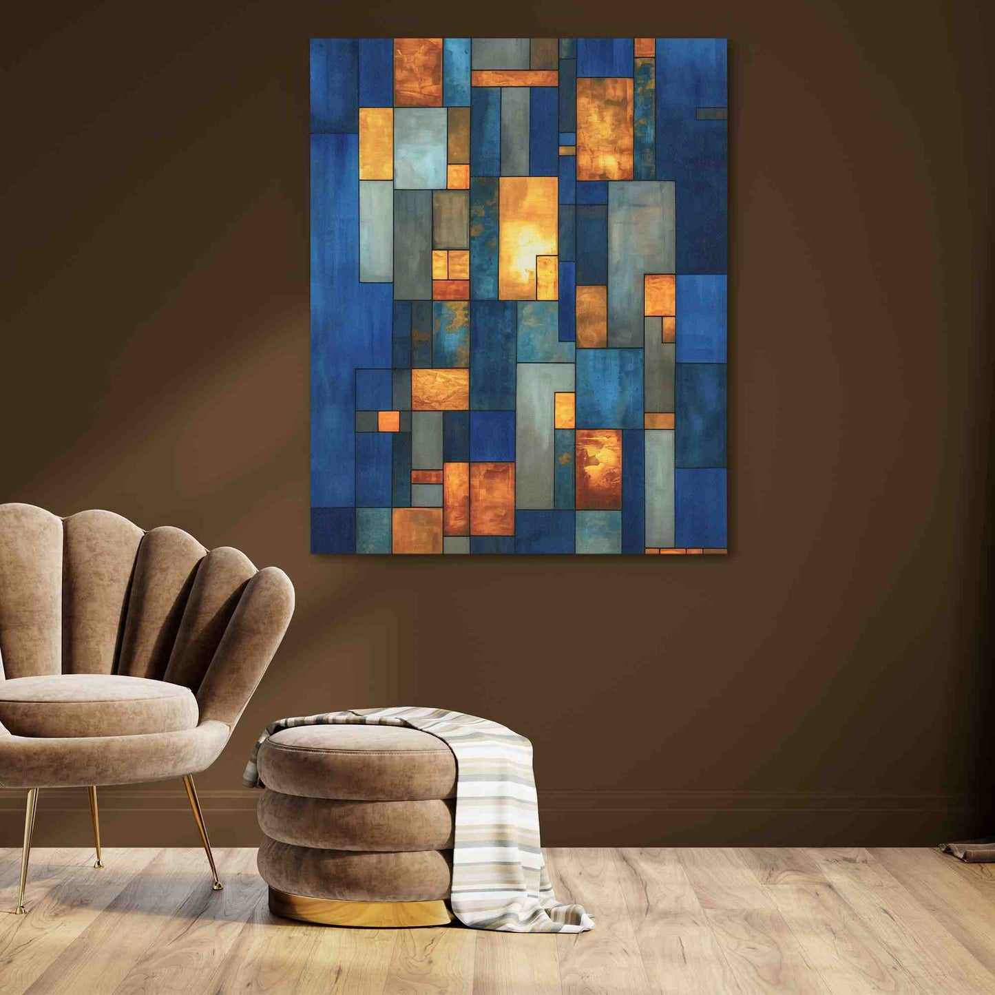 Elegant Illusion - Abstract Blue Canvas Wall Art
