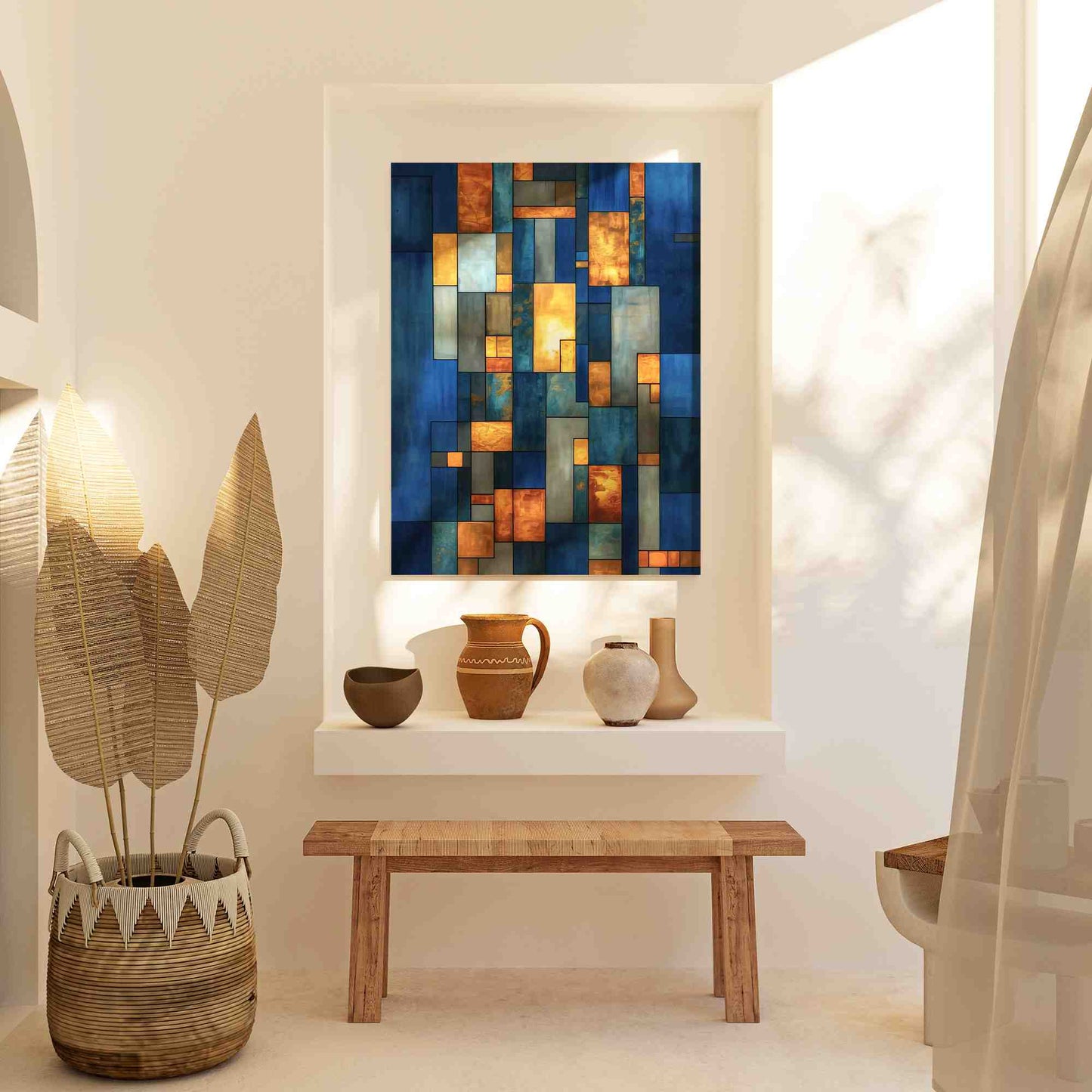 Elegant Illusion - Cobalt Wall Art in Black Frame