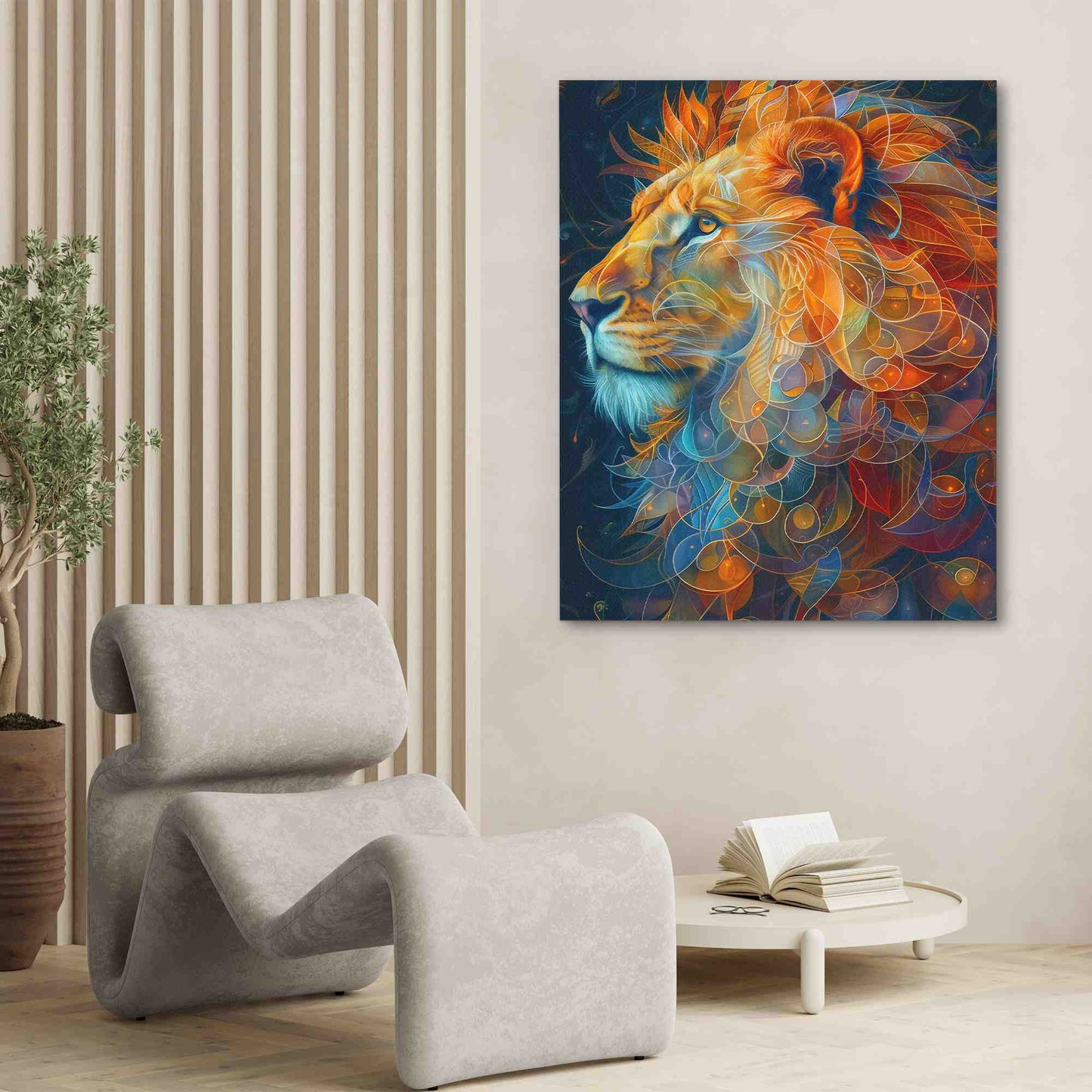 Elegant Lion - Large Abstract Canvas Print