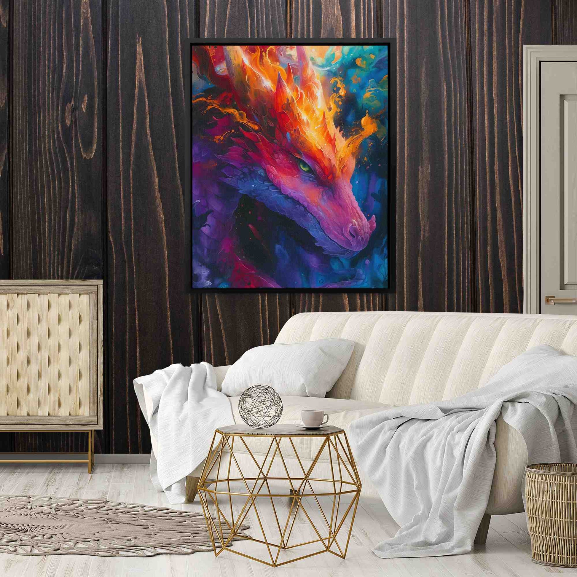 Elemental Dragon - Large Fantasy Canvas Print