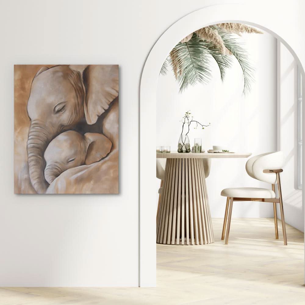 Elephant Affection - Africa Art for Bedroom