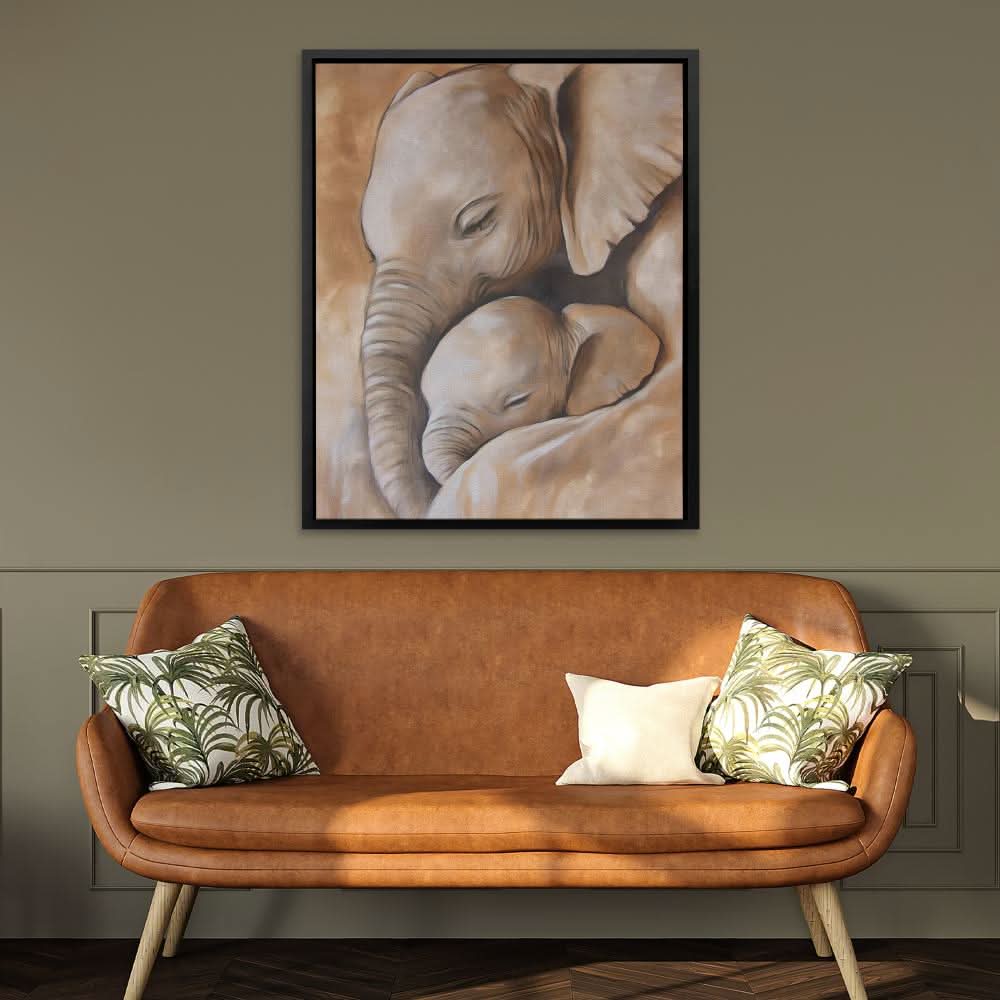 Elephant Affection - Large Modern Canvas Print