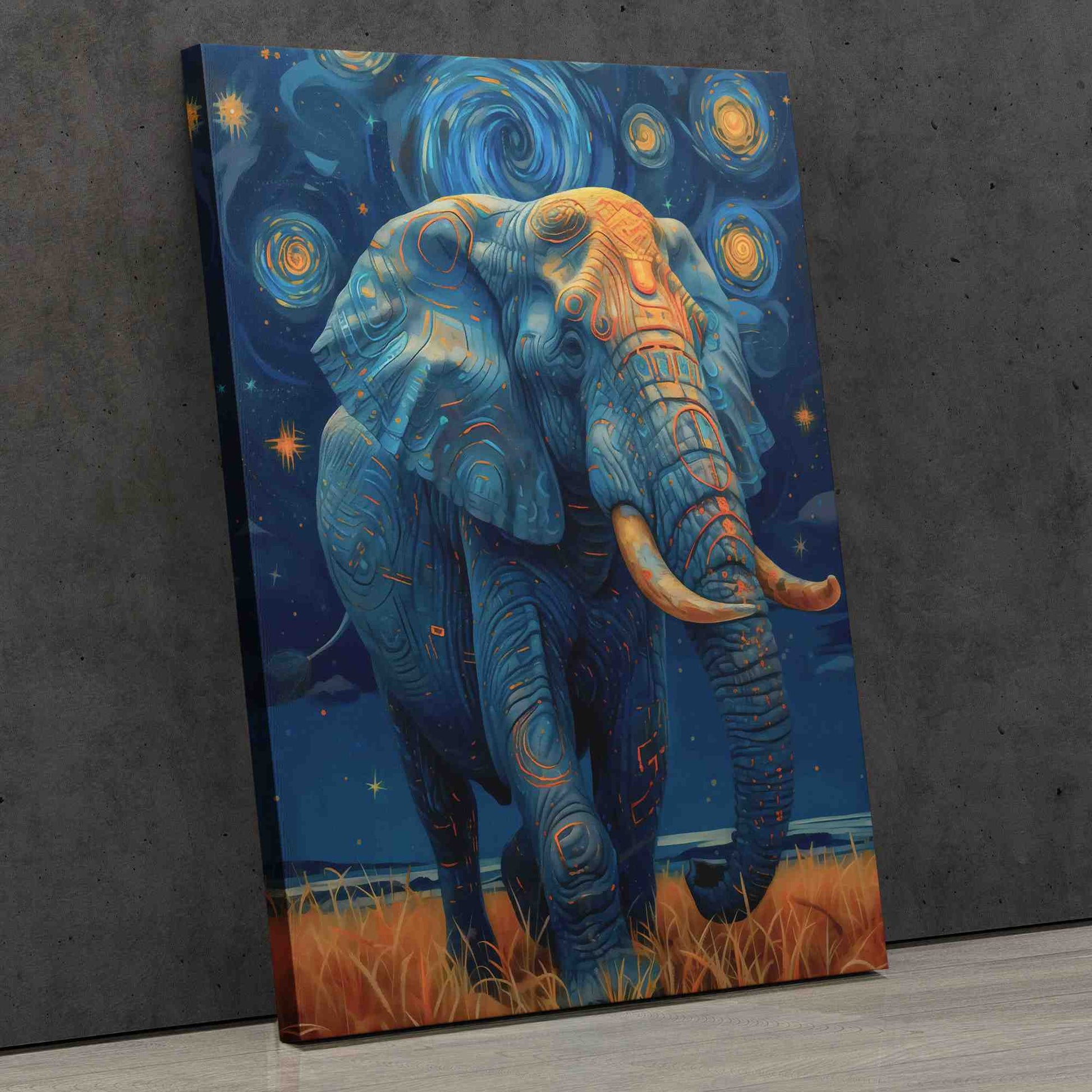 Elephant Ecstasy - Blue Wall Art for Nursery