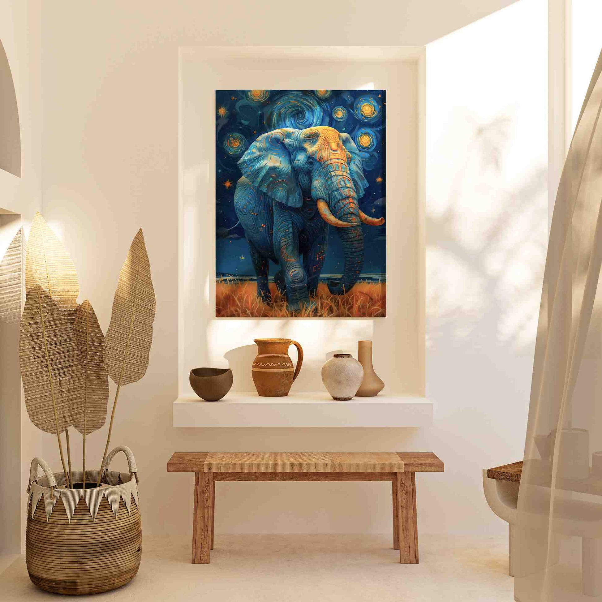Elephant Ecstasy - Large Maximalist Canvas Print