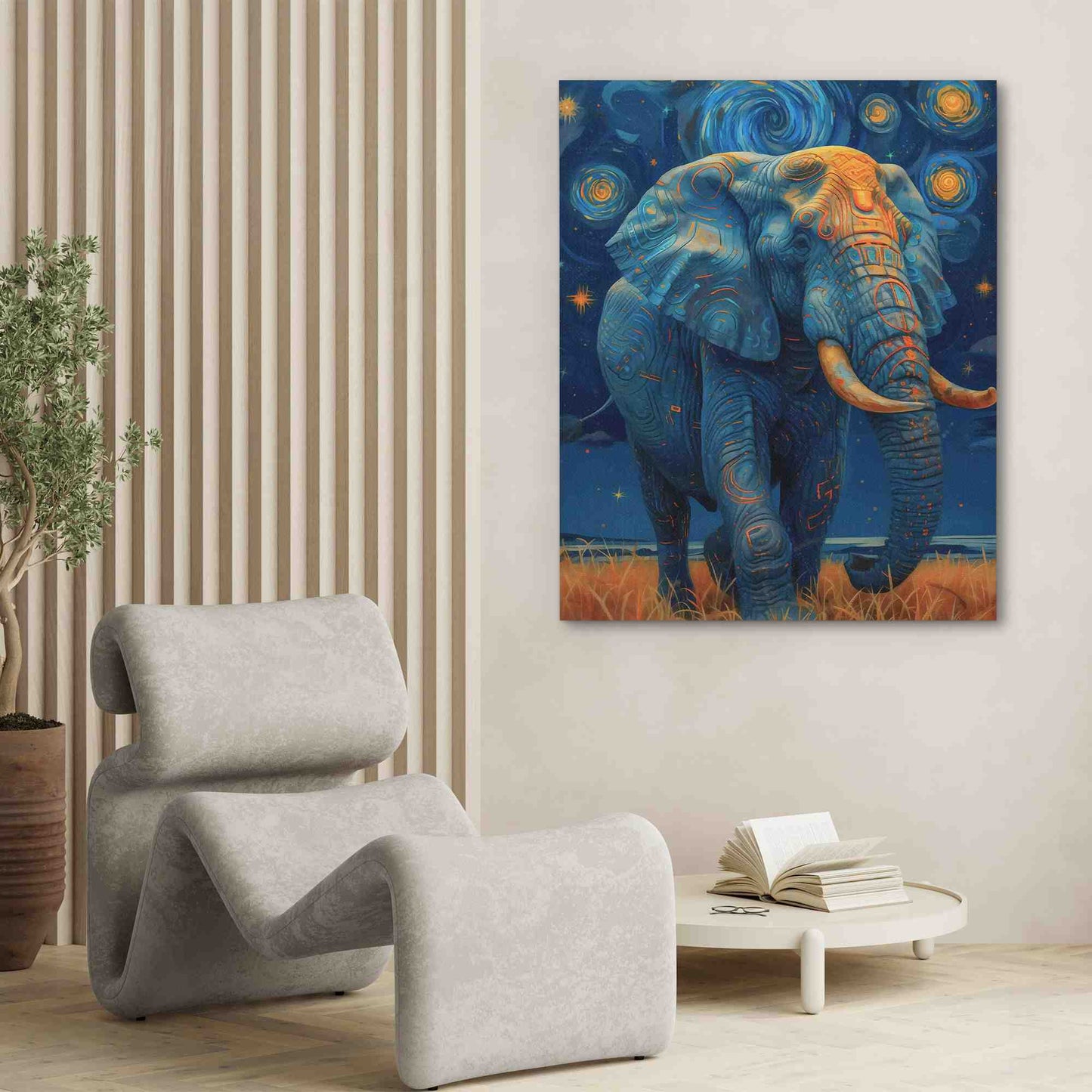 Elephant Ecstasy - Animals Wall Art in Black Frame