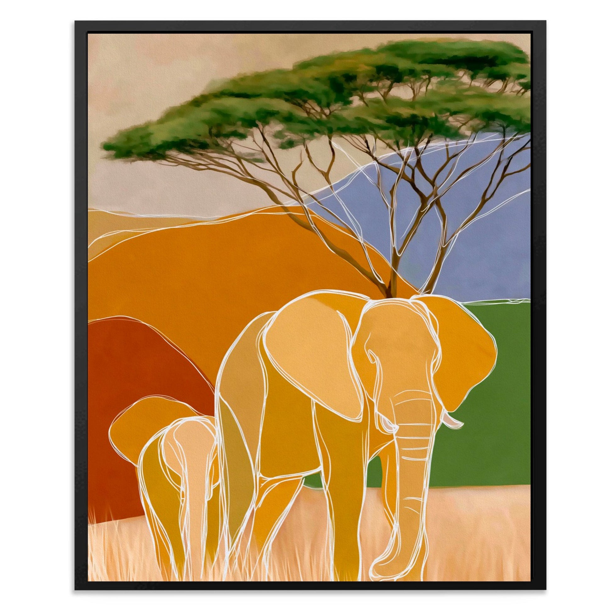 Elephant Golden Hour - Luxury Wall Art