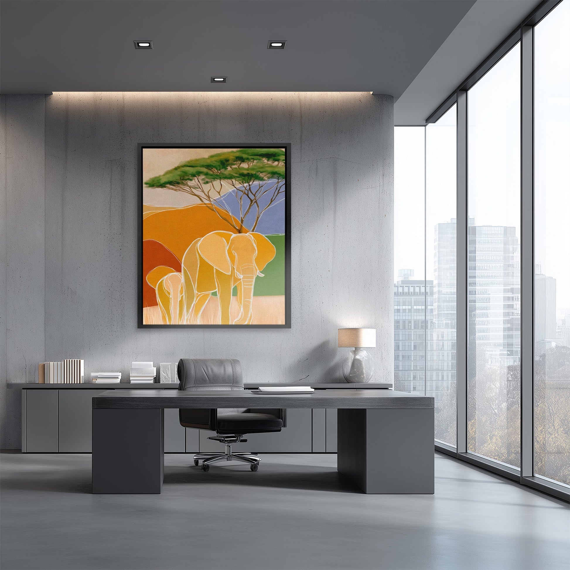 Elephant Golden Hour - Luxury Wall Art