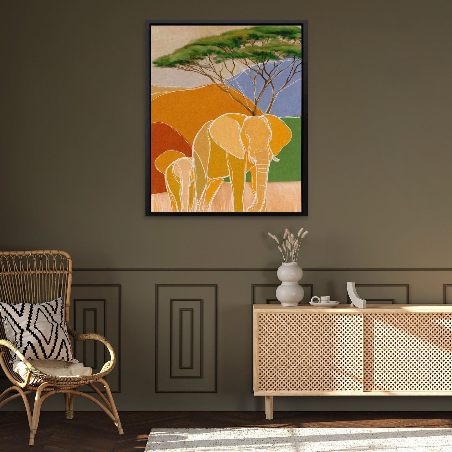 Elephant Golden Hour - Luxury Wall Art