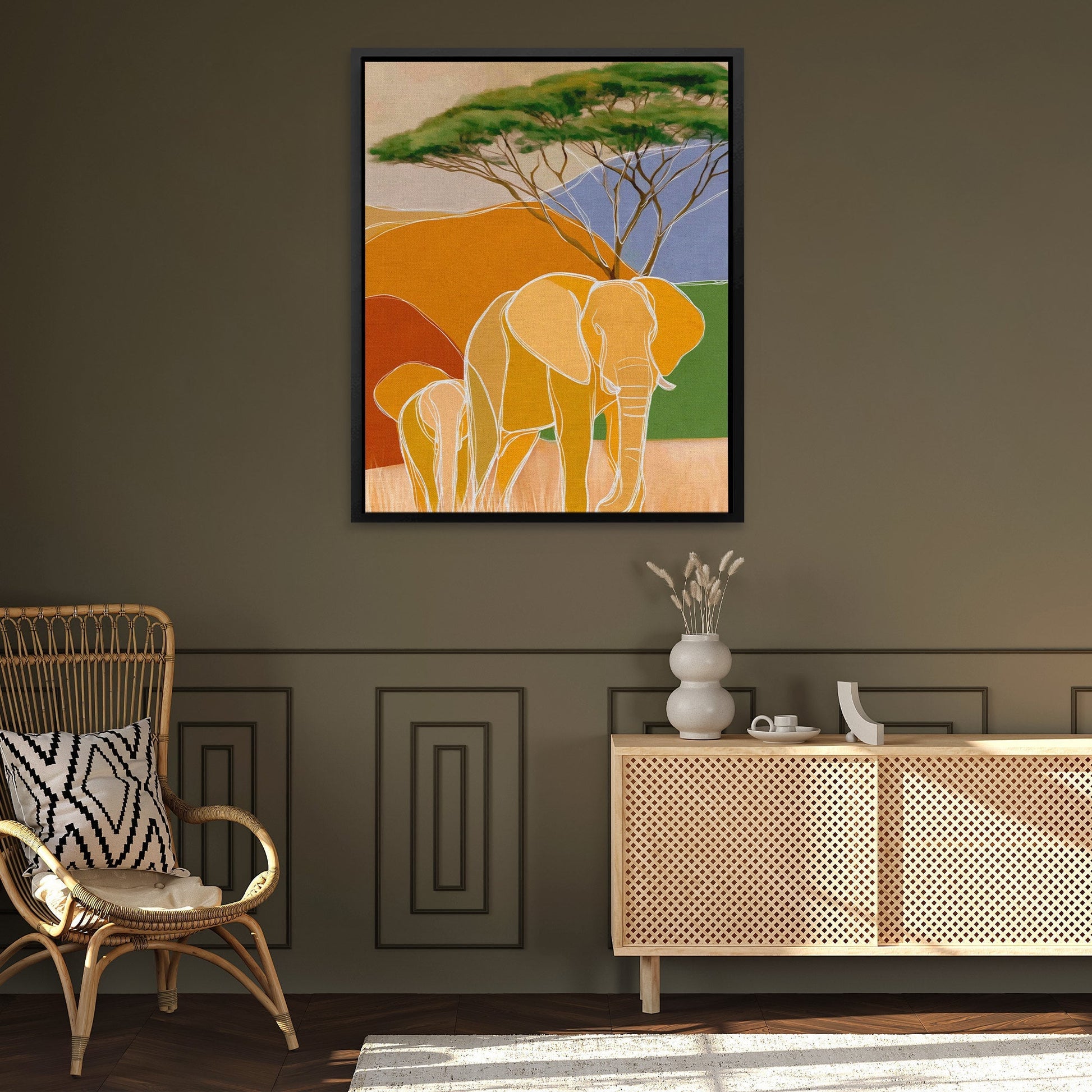 Elephant Golden Hour - Luxury Wall Art