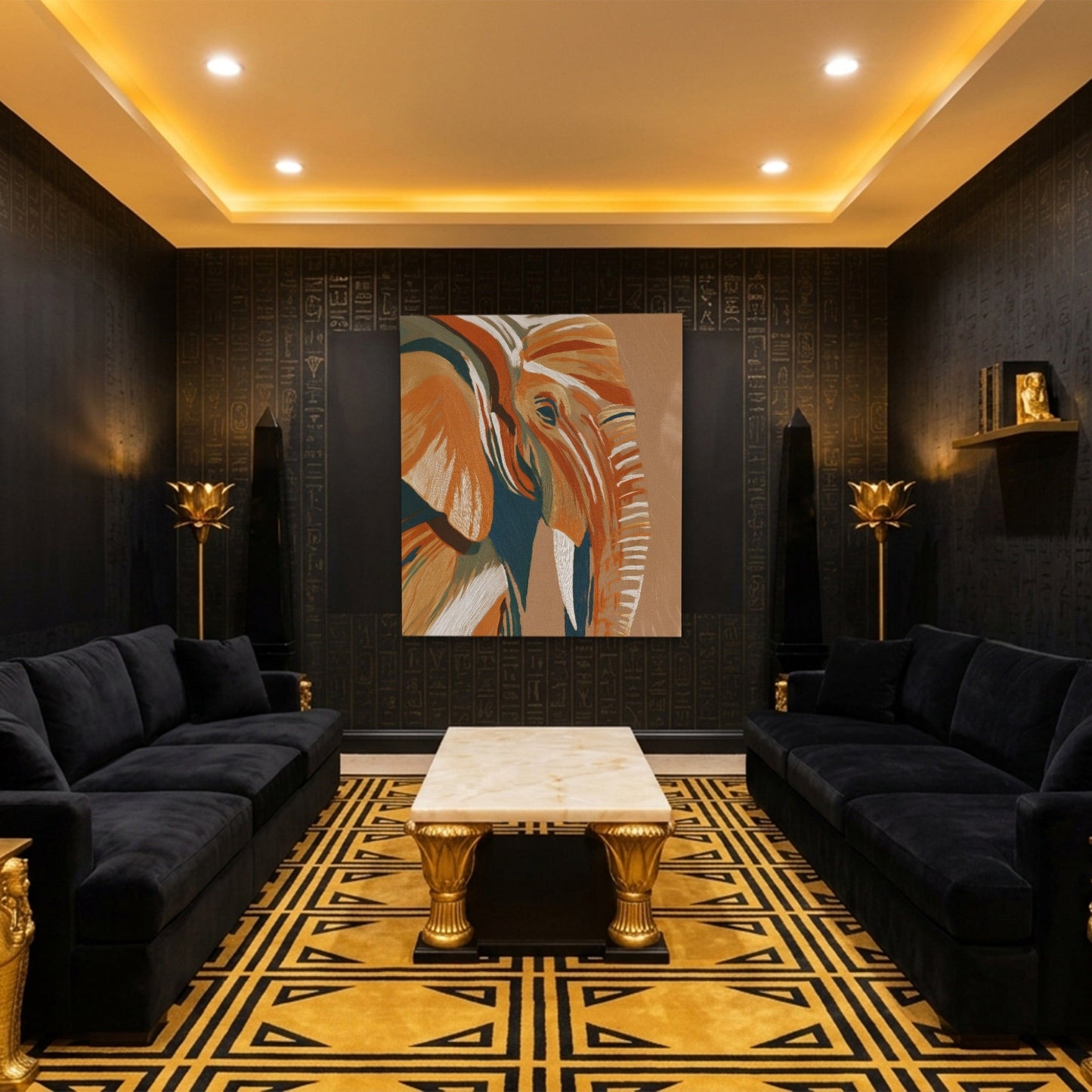 Elephant Navy Gold