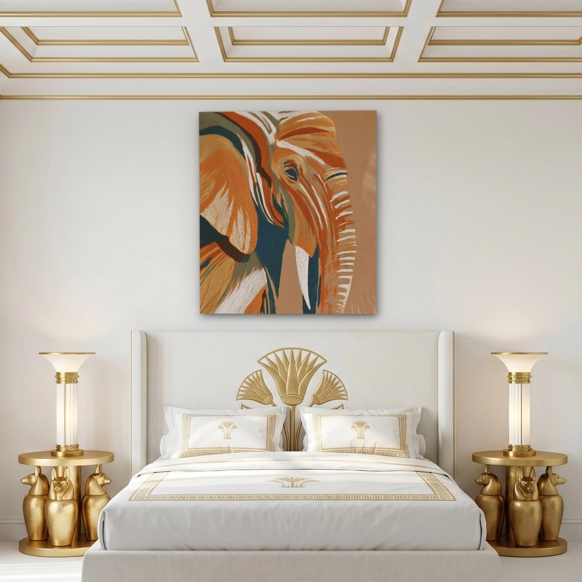 Elephant Navy Gold