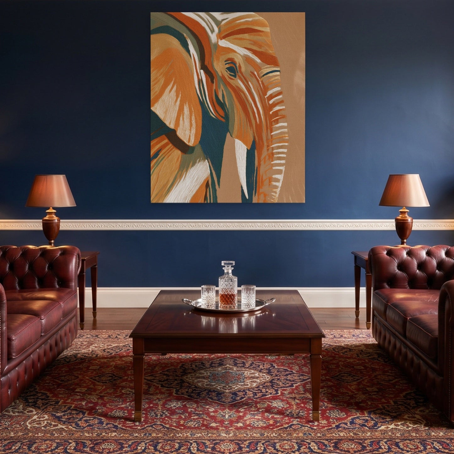 Elephant Navy Gold