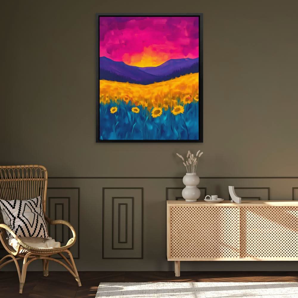 Ember Skies - Landscapes Wall Art in Black Frame
