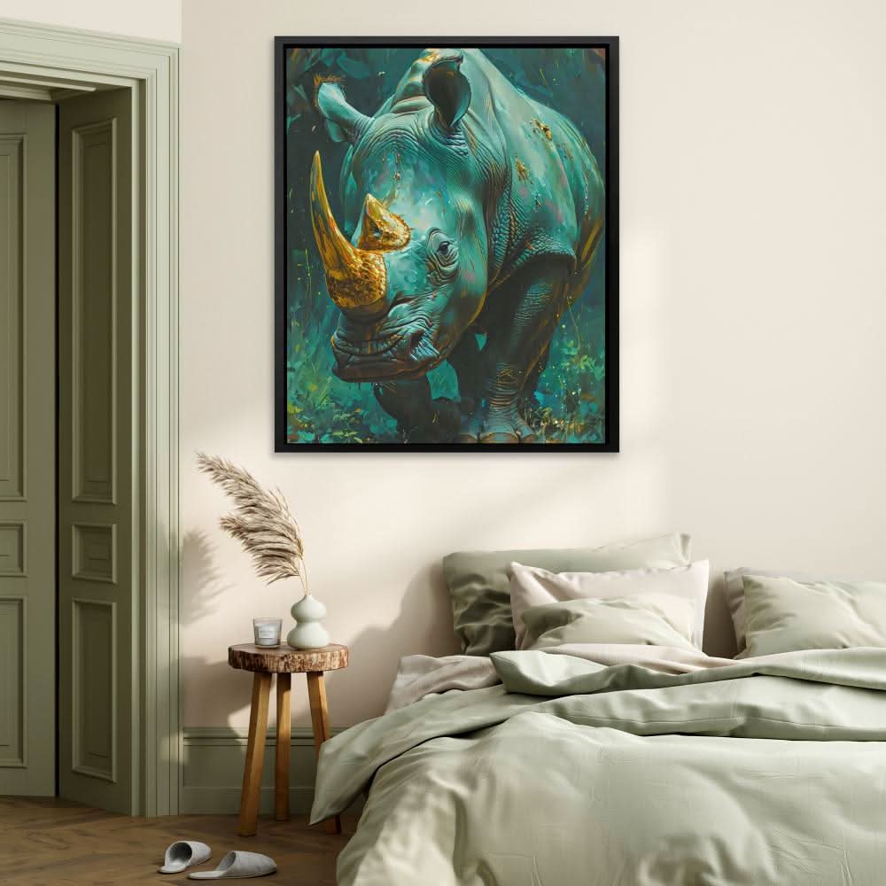 Emerald Behemoth - Animals Wall Art in Black Frame
