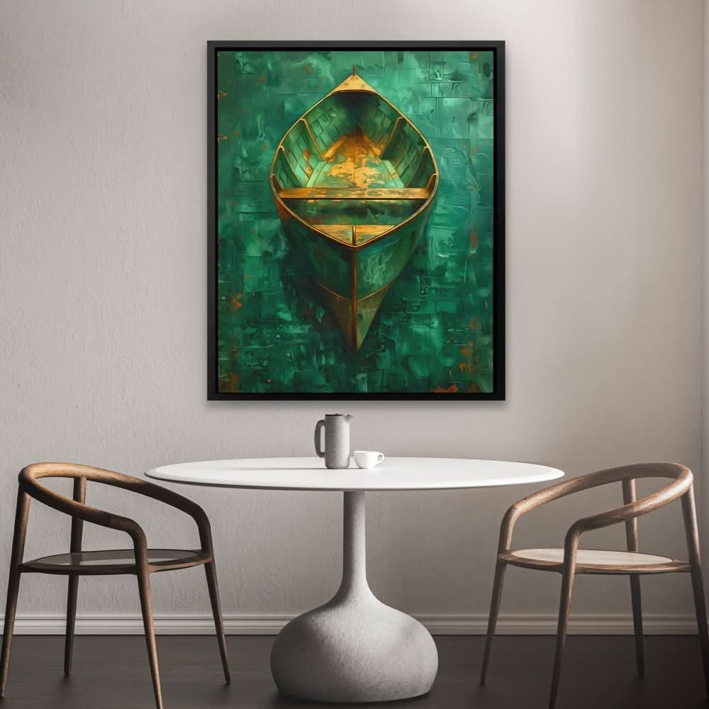Emerald Canoe - Boat Art for Bedroom