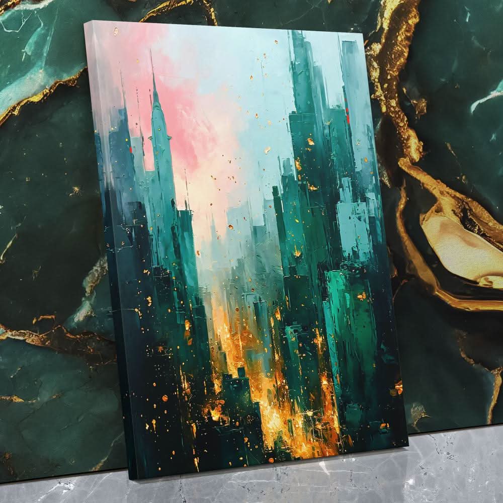 Emerald City - Wall Art in Black Frame