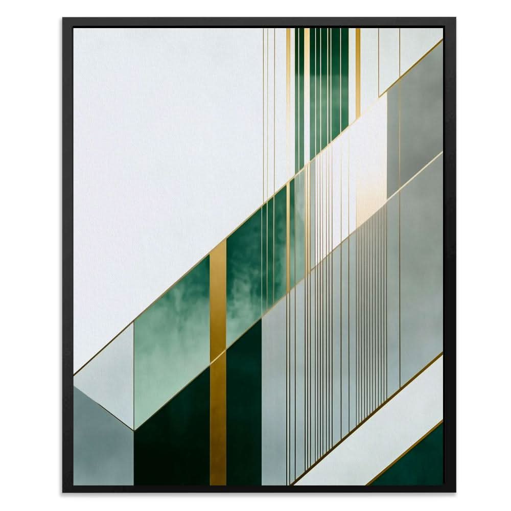 Emerald Collision - Gold Canvas Print
