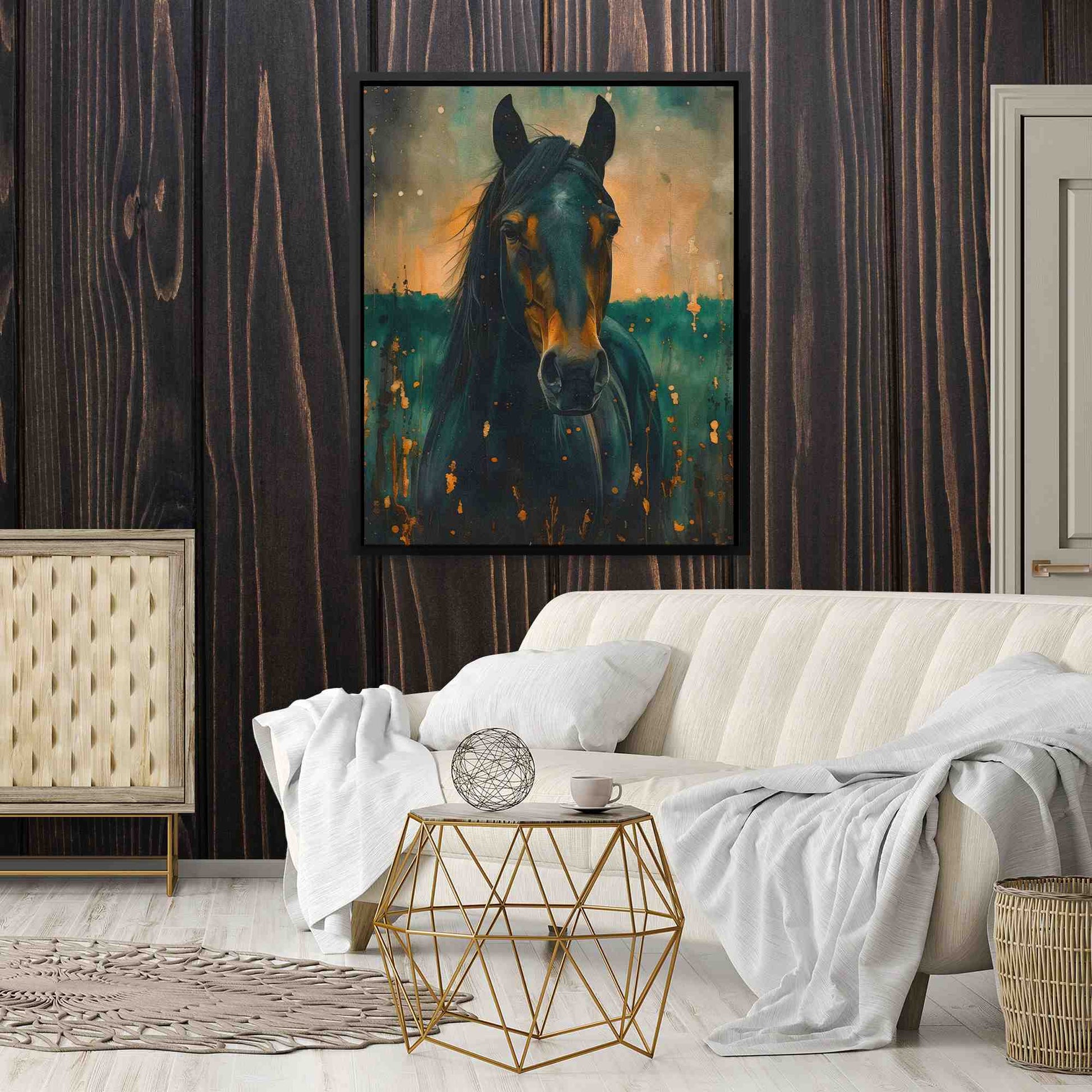 Emerald Explorer - Abstract Wall Art in Black Frame
