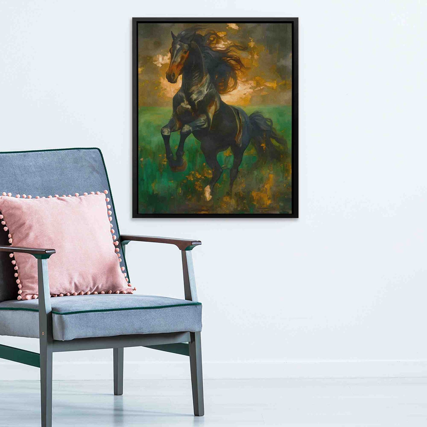 Emerald Gallop - Large Abstract Canvas Print