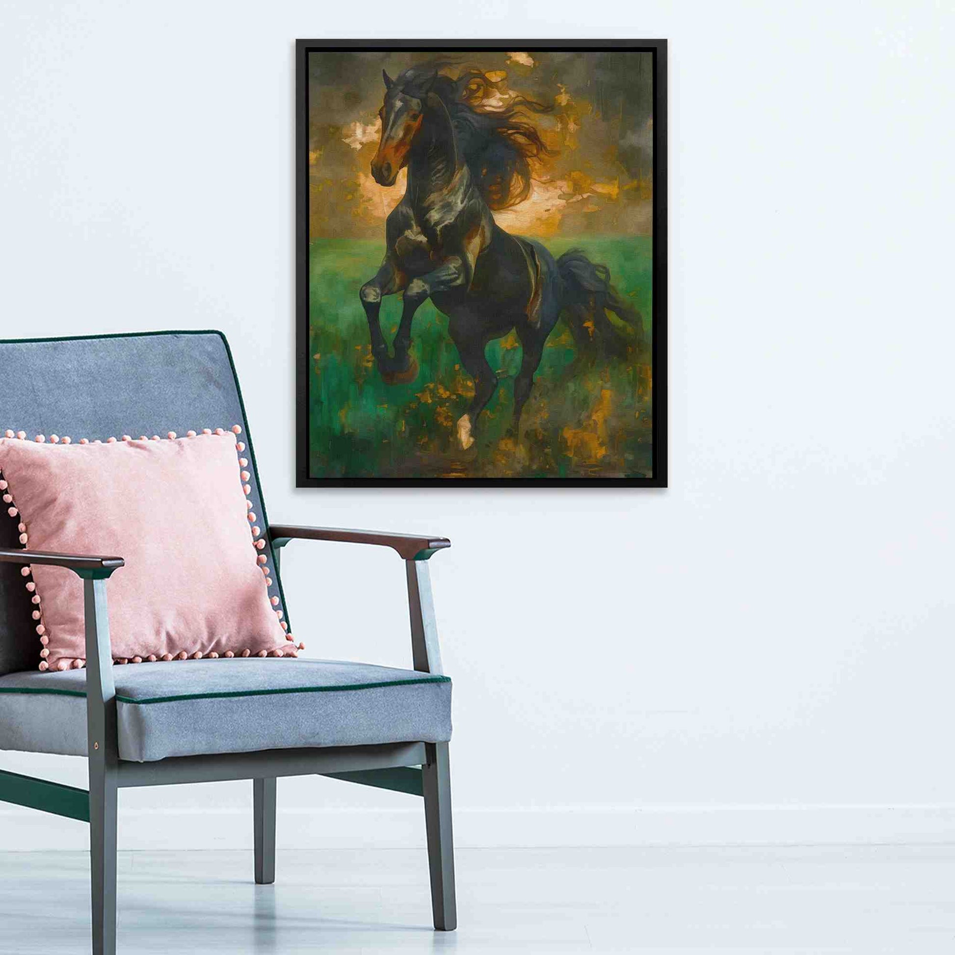 Emerald Gallop - Large Abstract Canvas Print