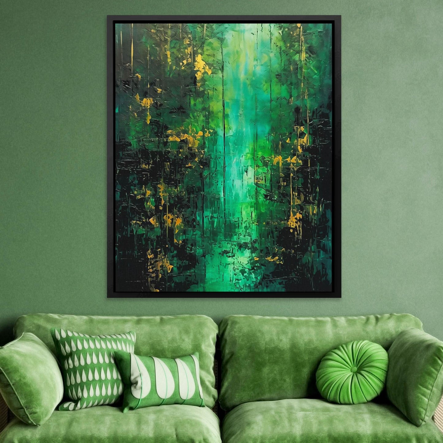 Emerald Mist - Large Abstract Canvas Print
