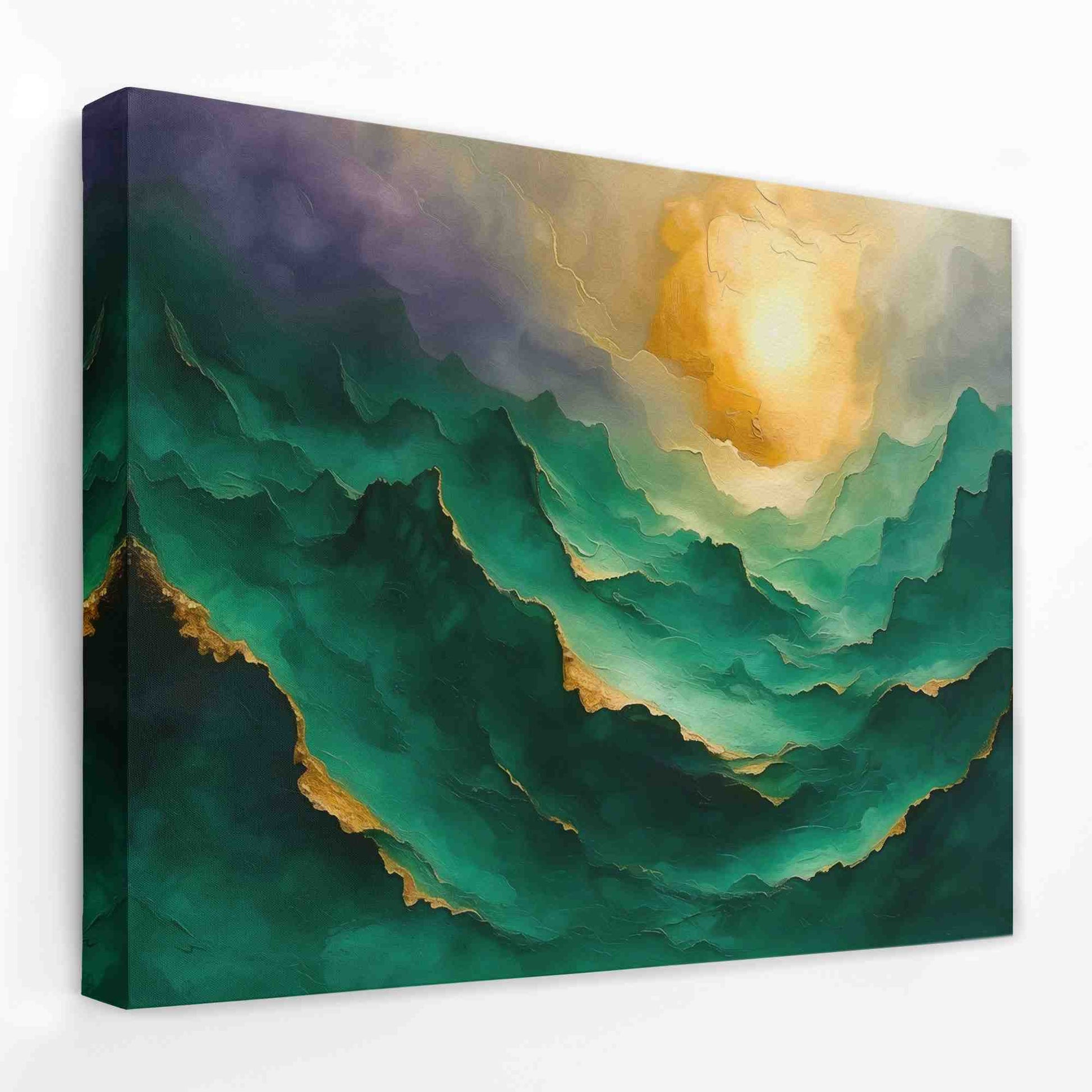 Emerald Mountaintops - Emerald Canvas Wall Art