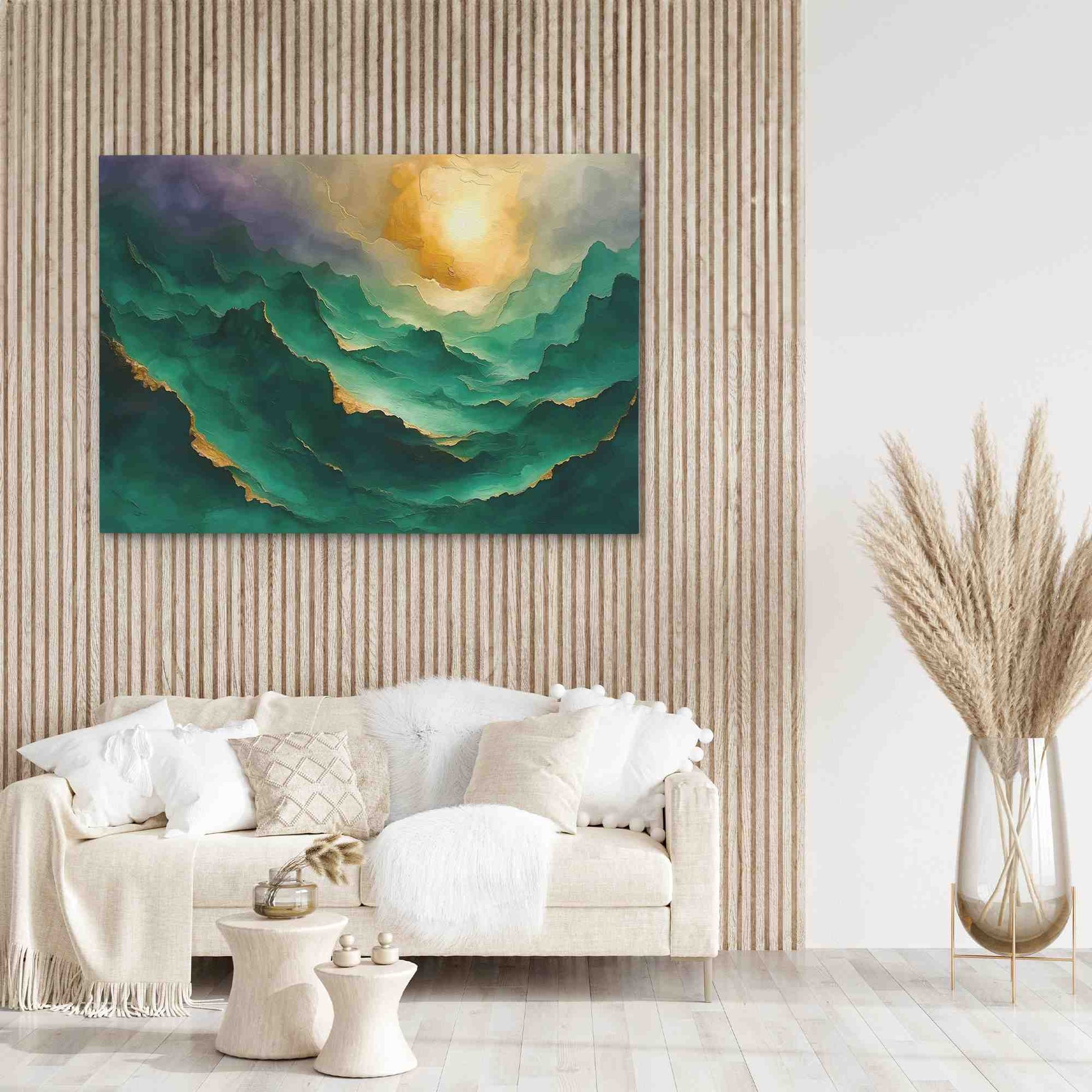 Emerald Mountaintops - Emerald Art for Hallway