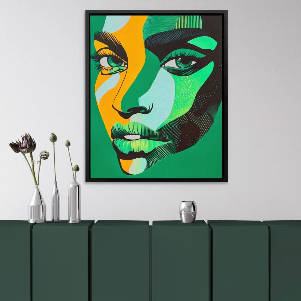 Emerald Muse - Green Fashion Canvas Print
