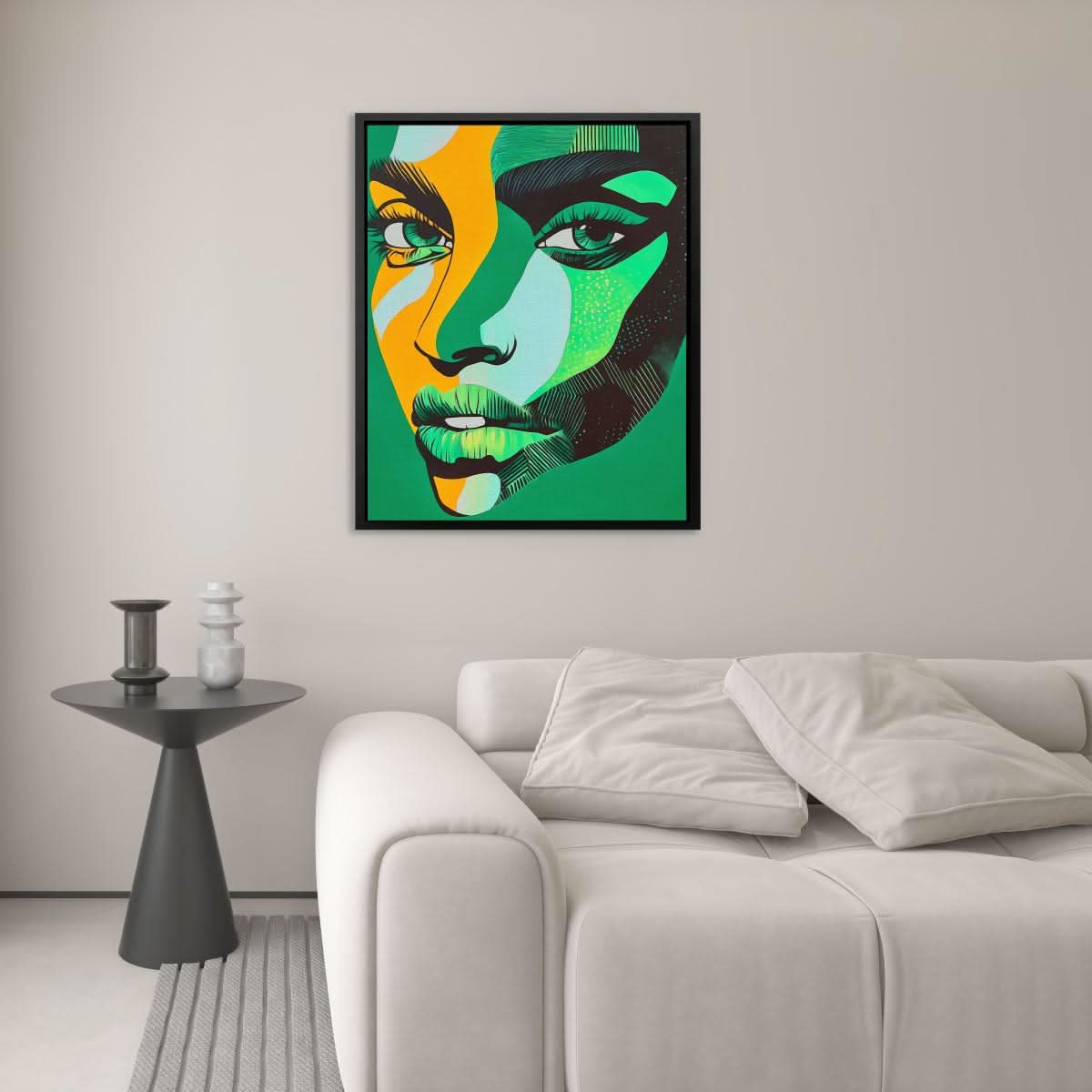 Emerald Muse - Figurative Green Canvas Wall Art