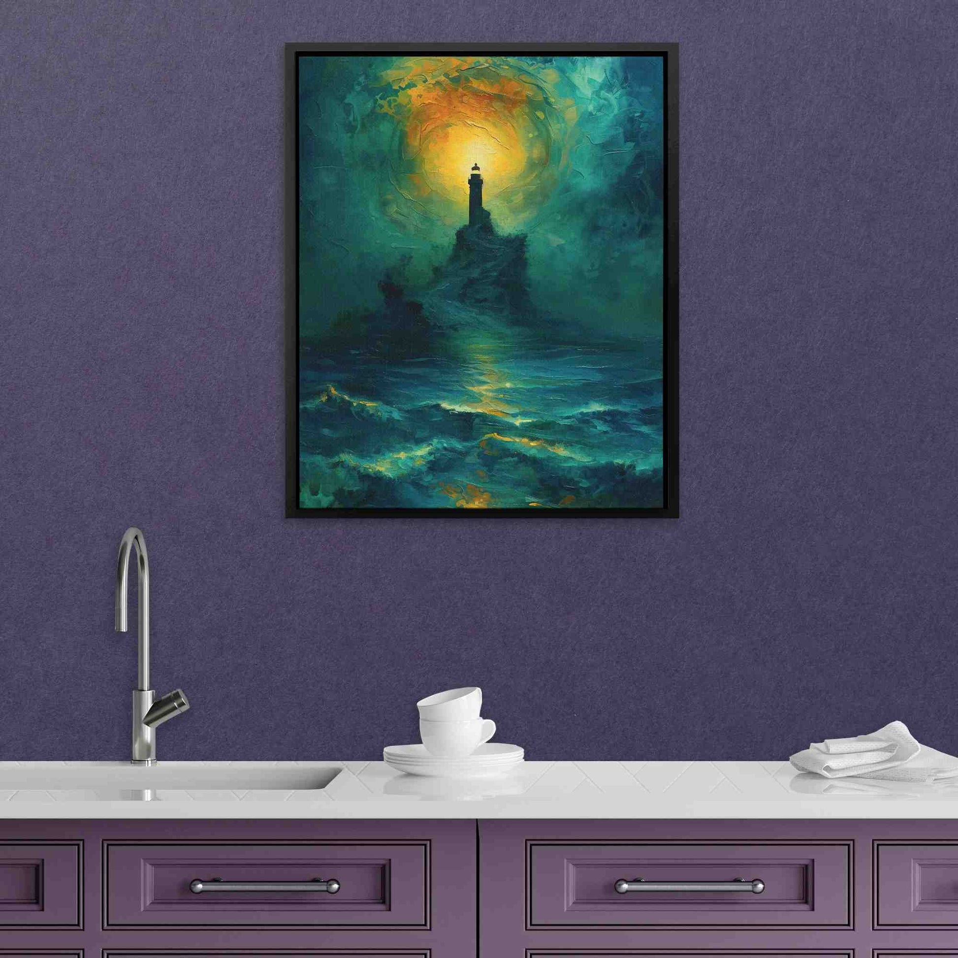 Emerald Night Sky - Abstract Green Canvas Wall Art