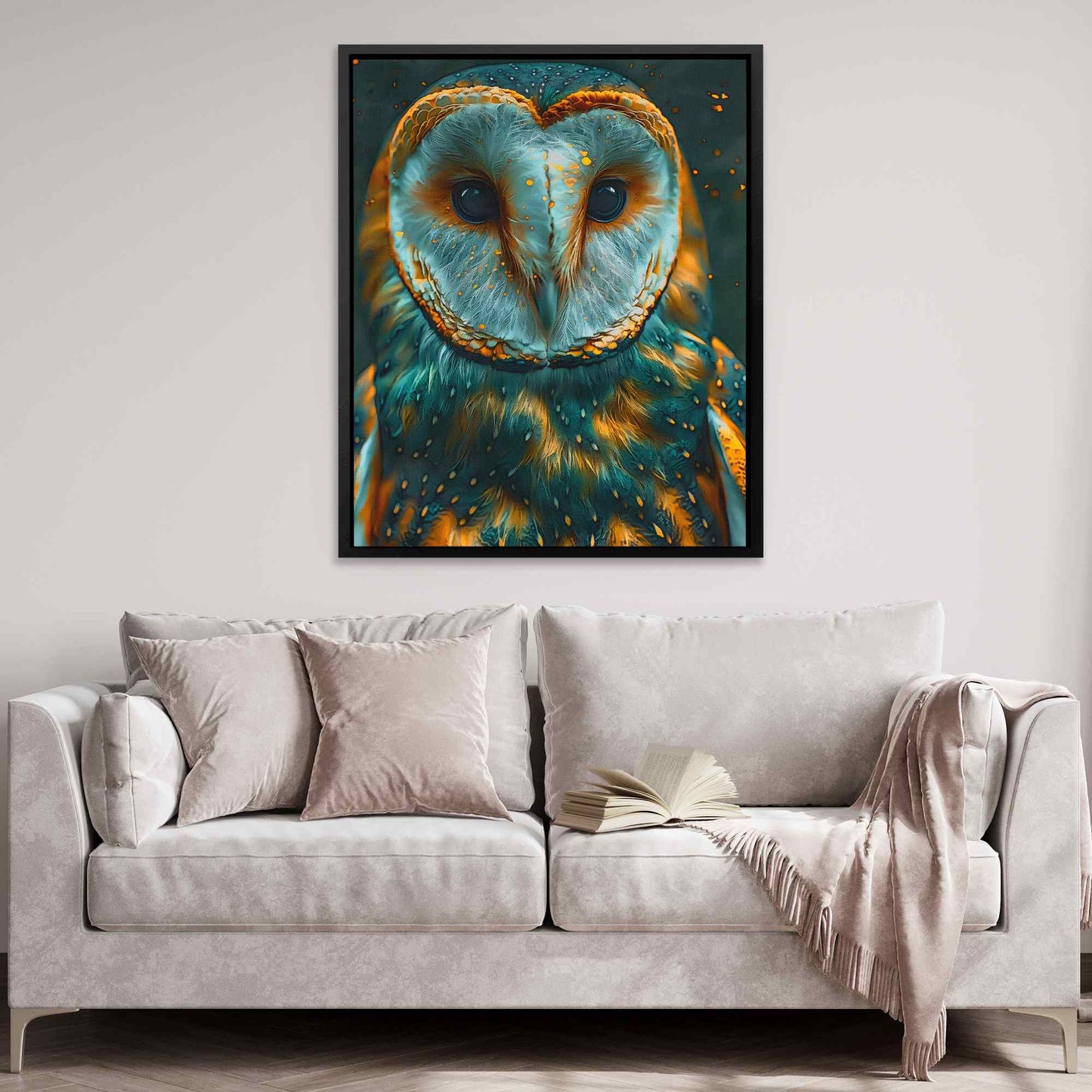 Emerald Owl - Large Surrealism Canvas Print
