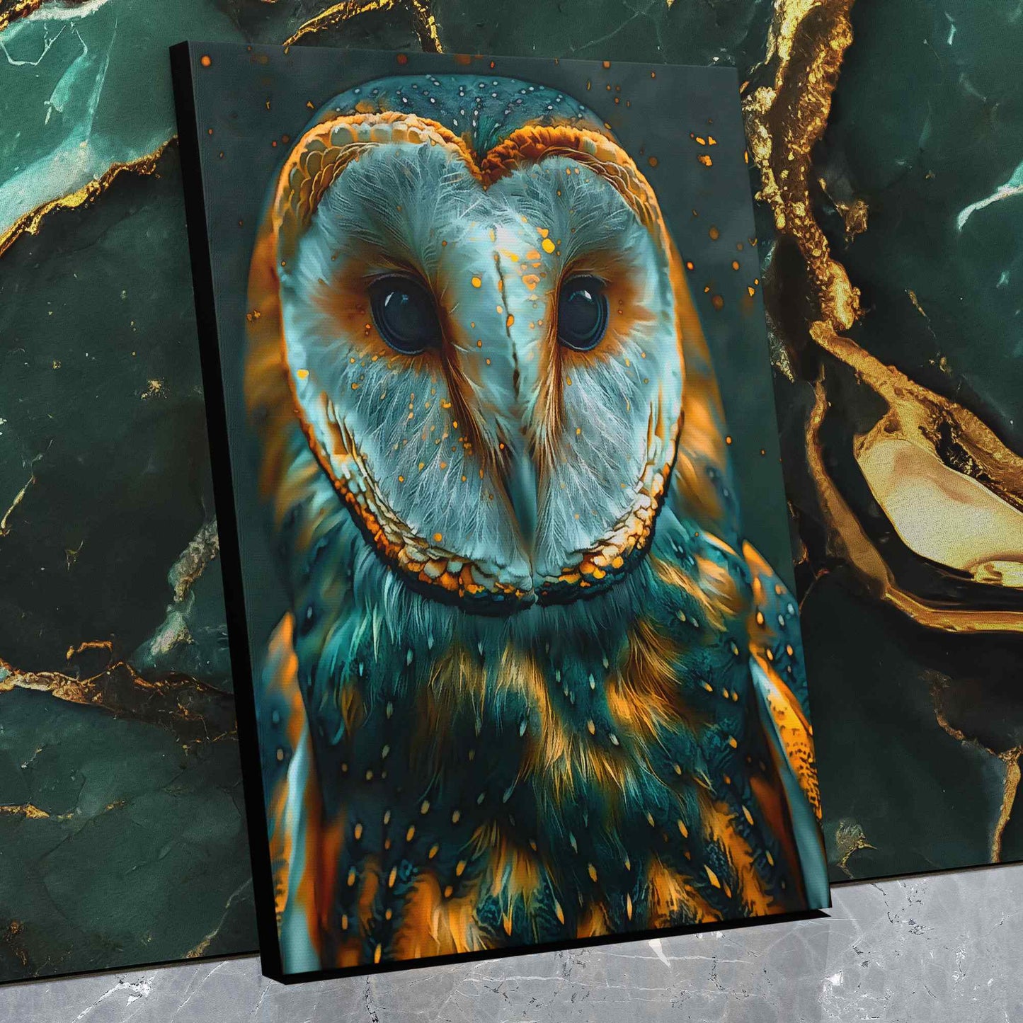 Emerald Owl - Green Wall Art