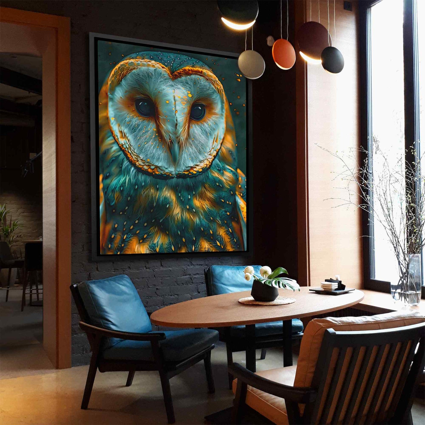 Emerald Owl - Green Bird Canvas Print