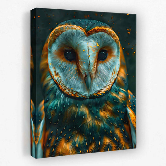 Emerald Owl - Animals Canvas Wall Art