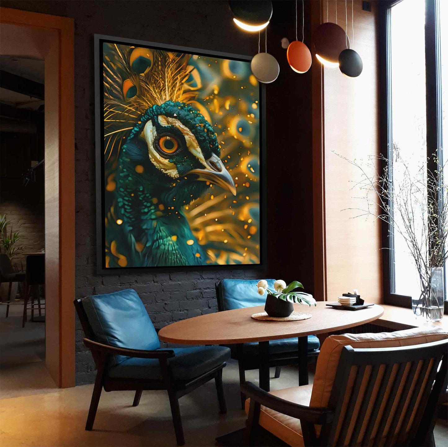 Emerald Peacock - Large Surrealism Canvas Print