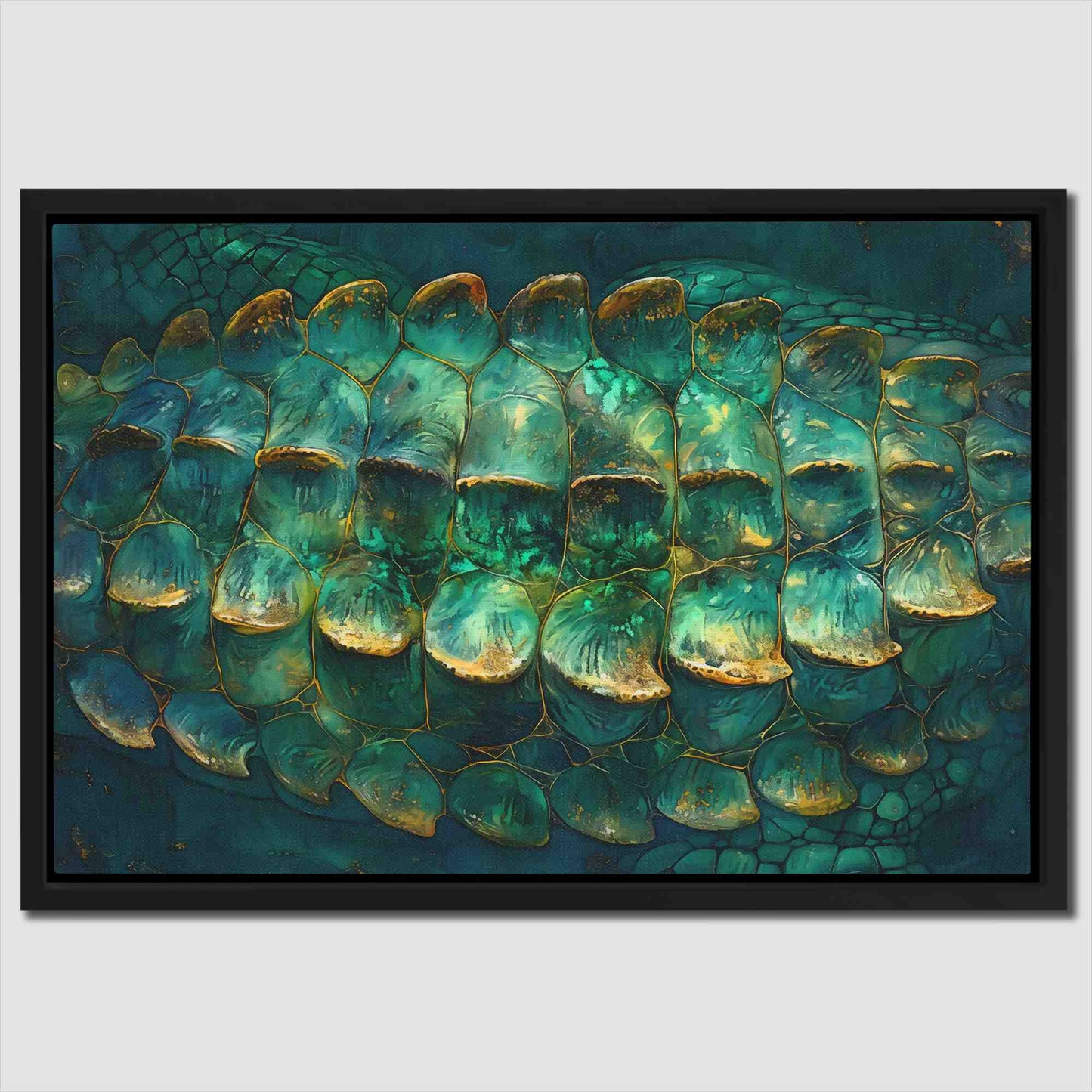 Emerald Scales - Green Animals Canvas Print