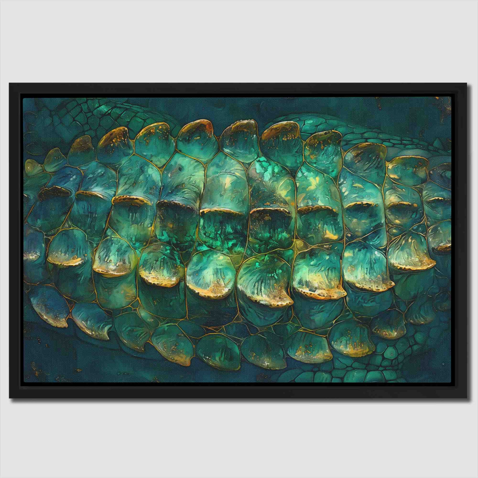 Emerald Scales - Green Animals Canvas Print