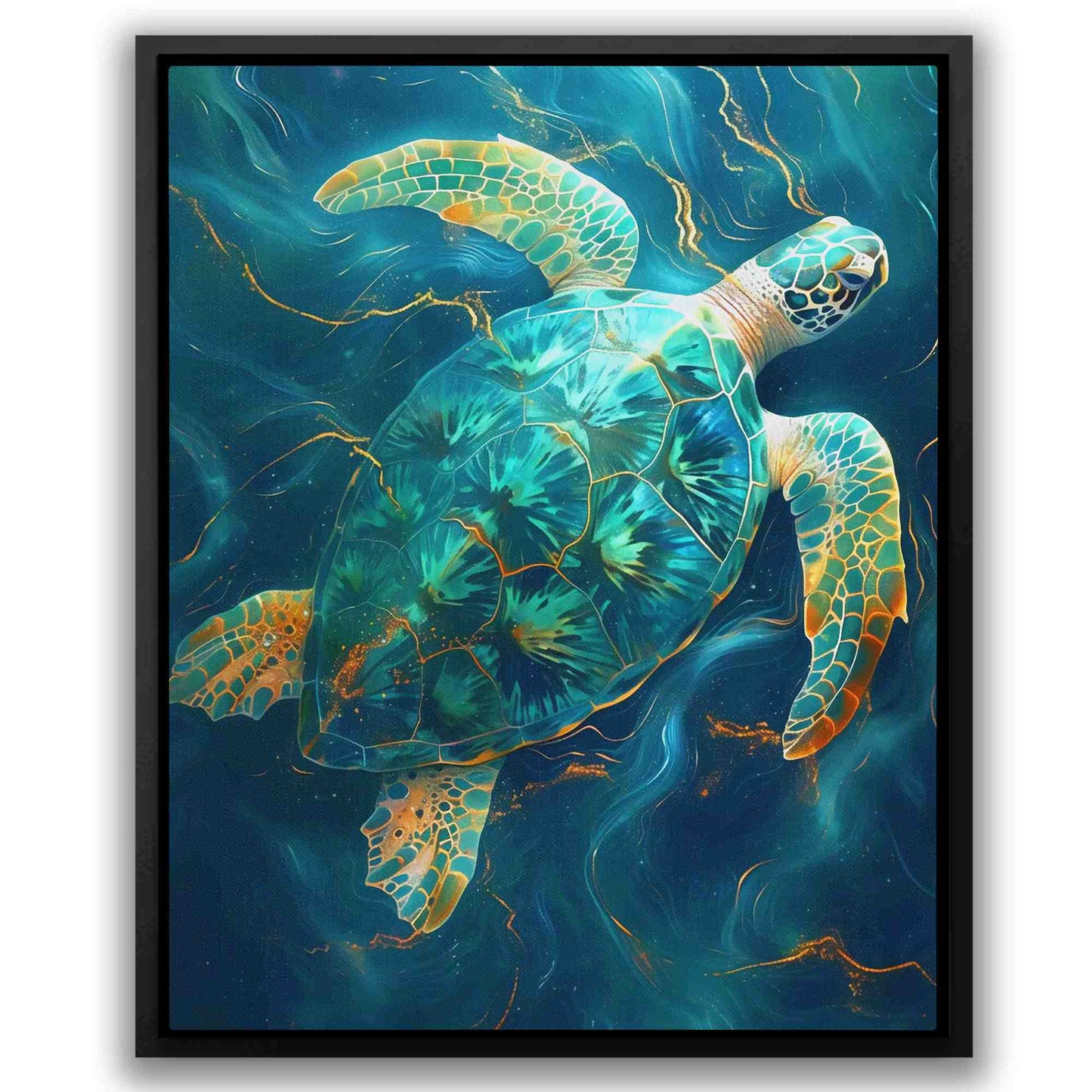Emerald Tortoise - Green Aqua Canvas Print