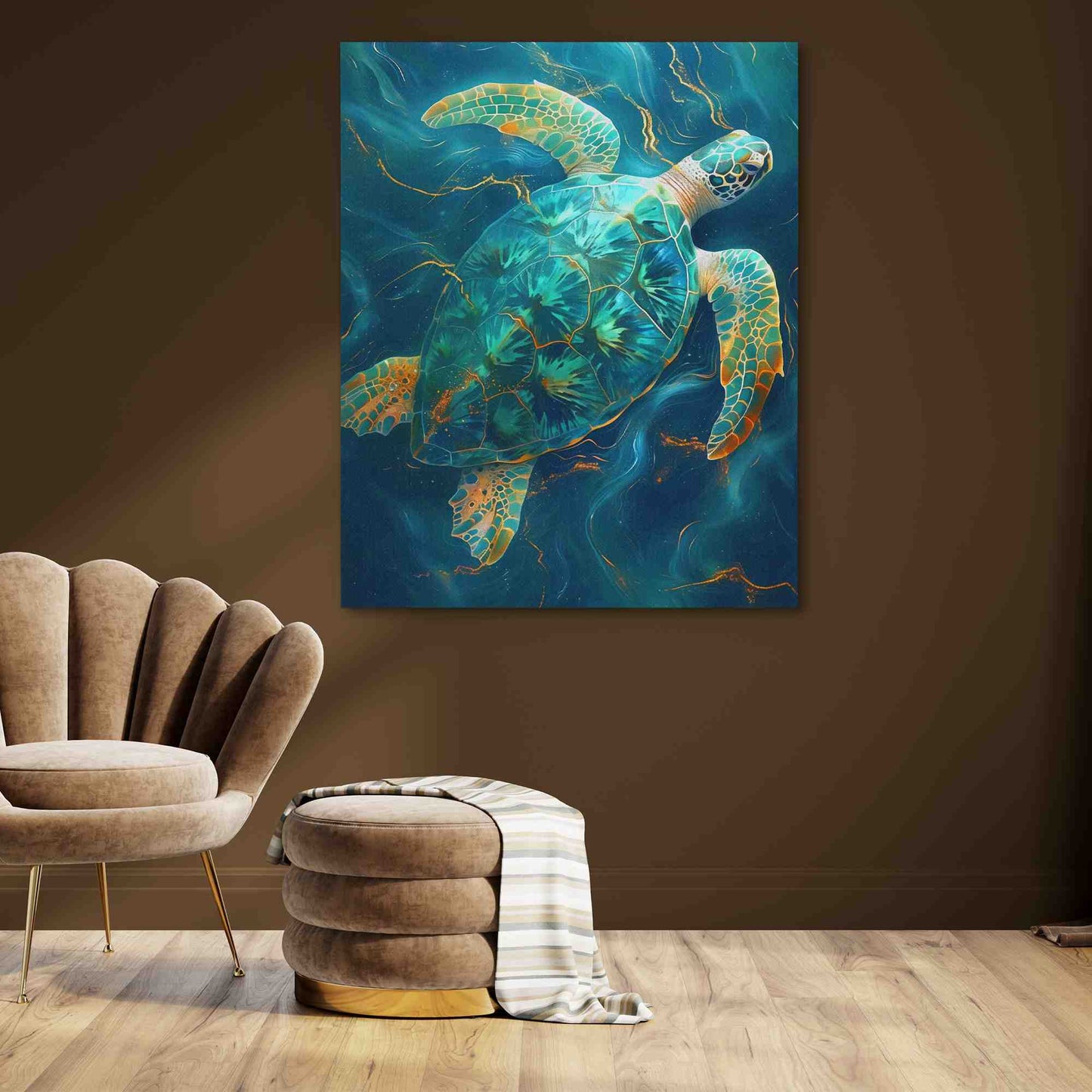 Emerald Tortoise - Large Surrealism Canvas Print