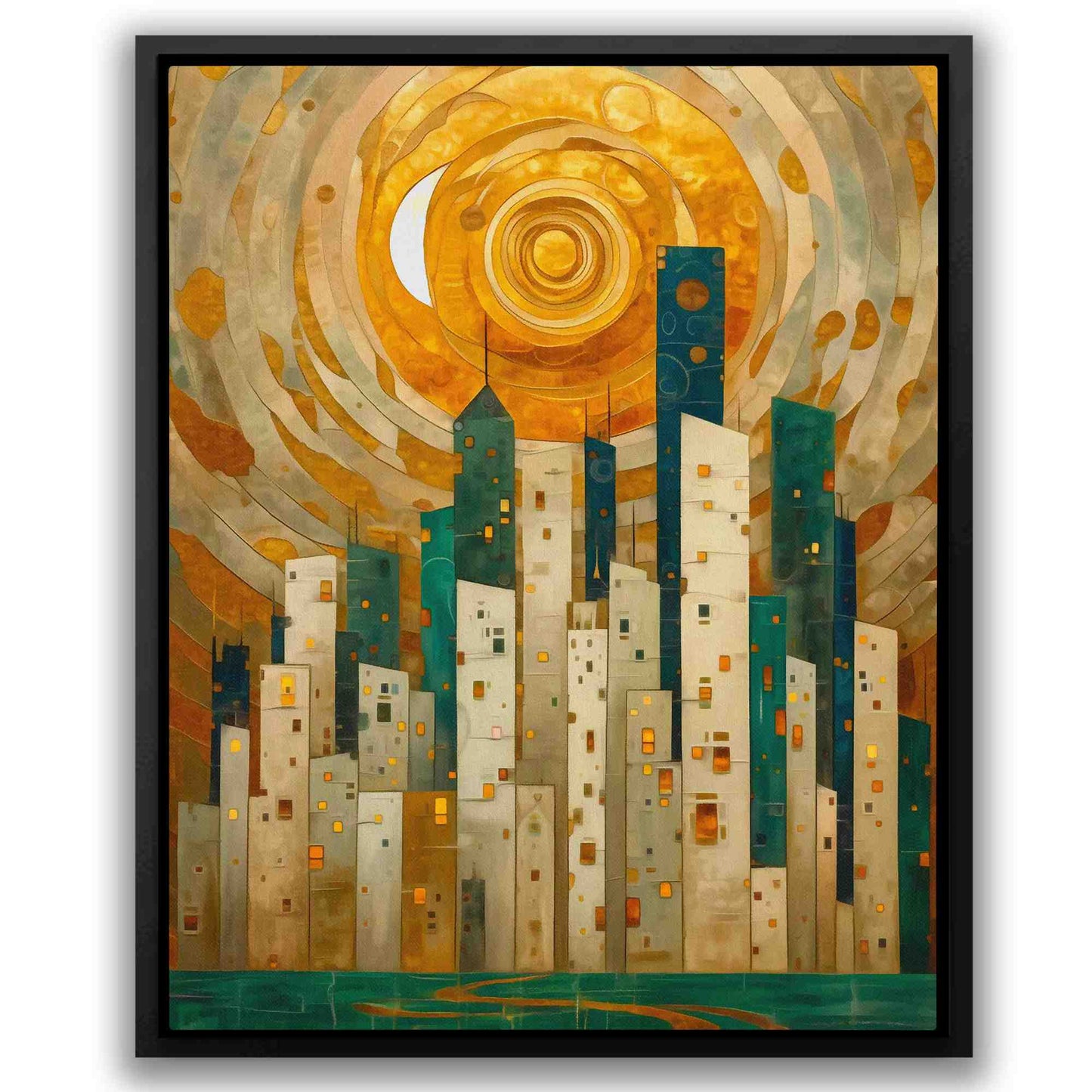 Emerald Valley City - Gold City Canvas Print
