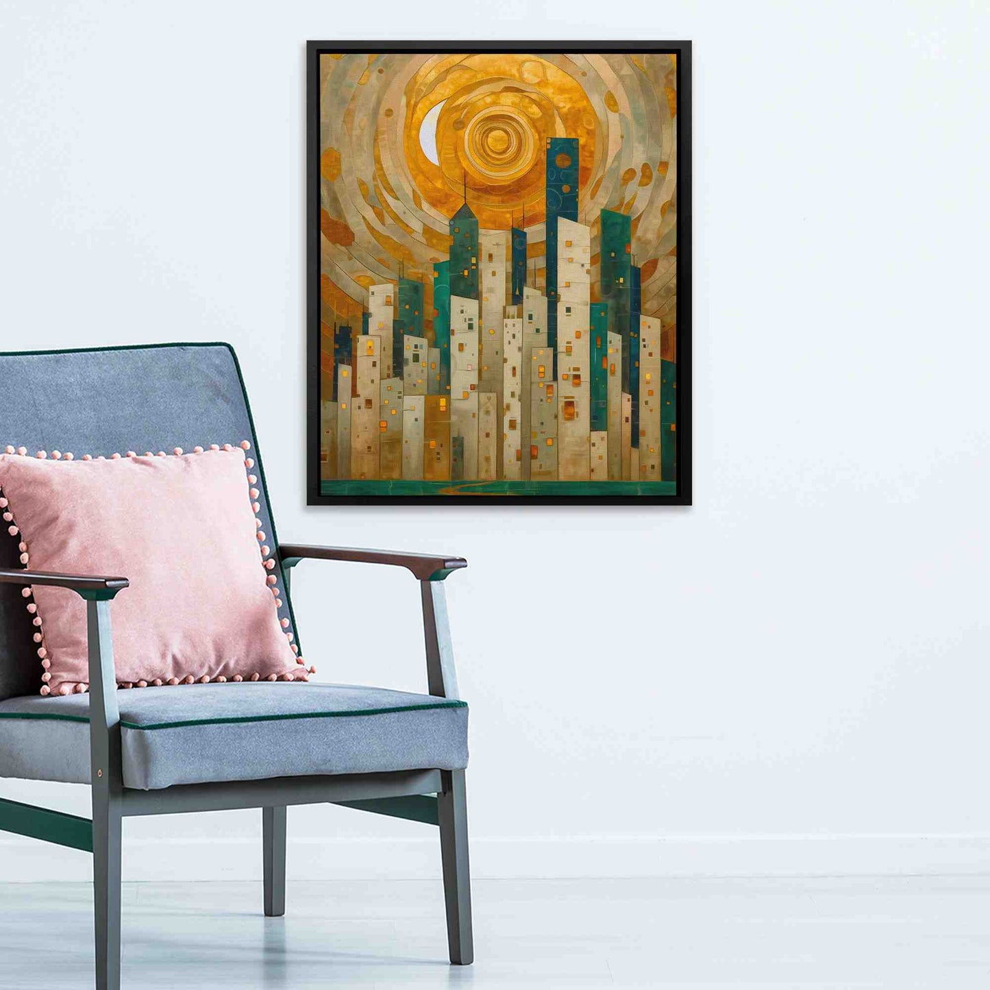 Emerald Valley City - Large Surrealism Canvas Print