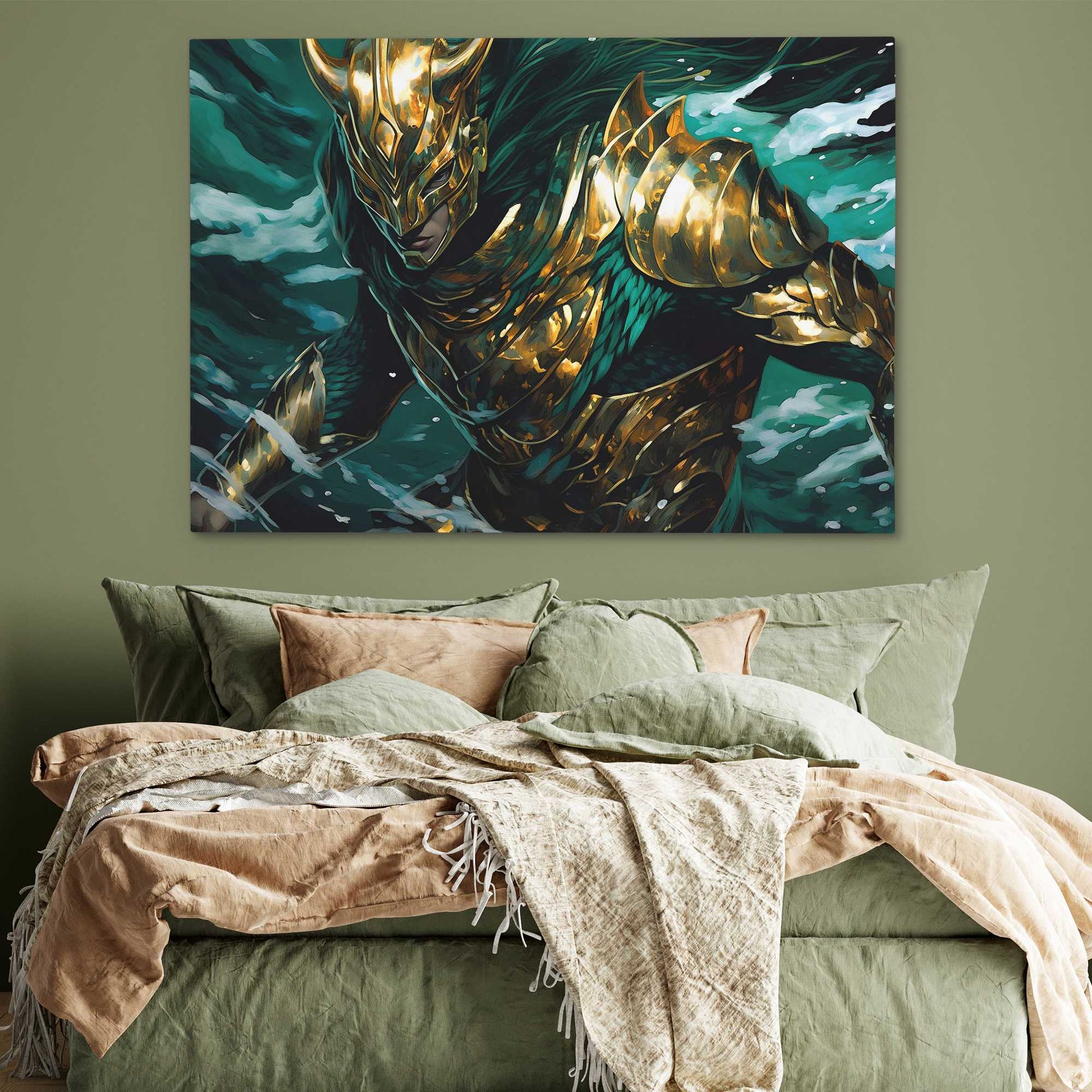 Emerald Warrior - Large Fantasy Canvas Print