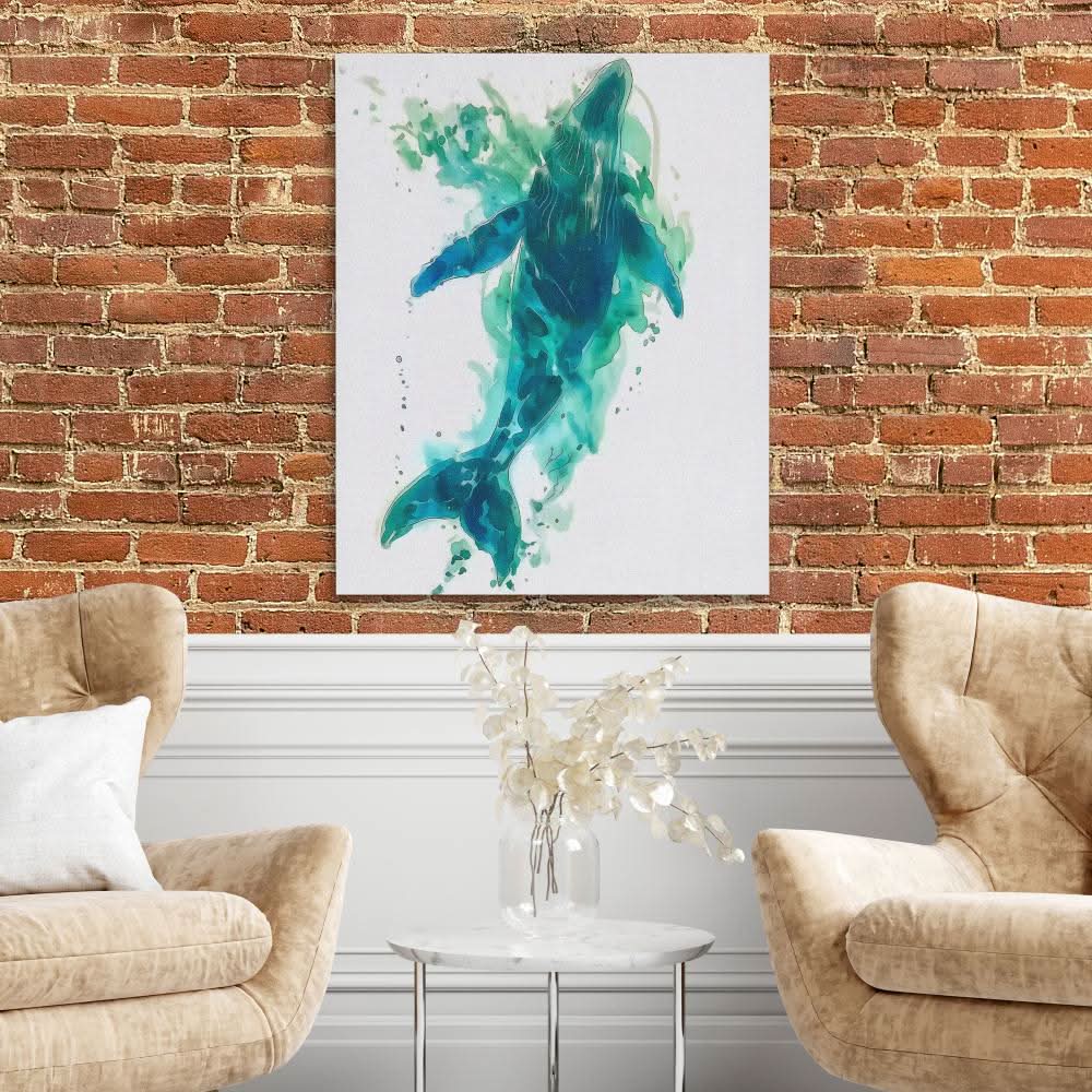 Emerald Whale - Emerald Art for Bedroom