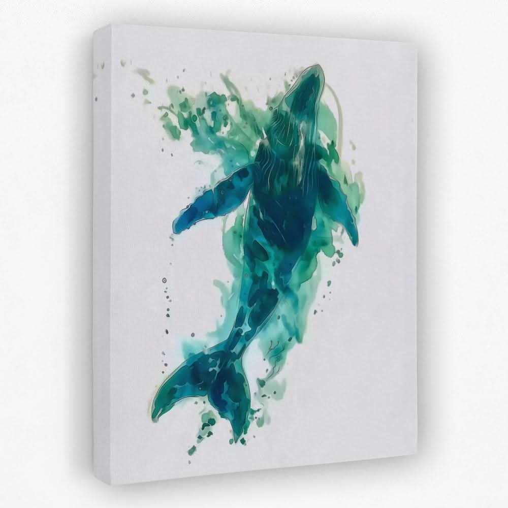 Emerald Whale - Emerald Canvas Wall Art
