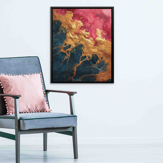 Emotional Gold - Abstract Wall Art in Black Frame