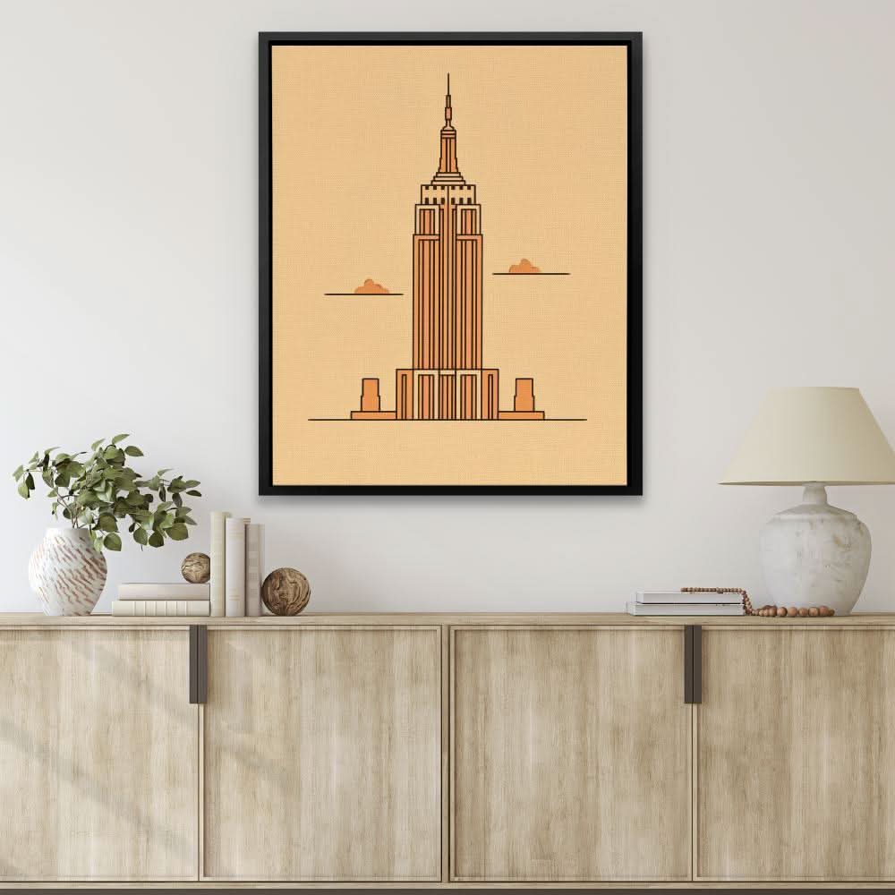 Empire State - Cityscapes Wall Art in Black Frame