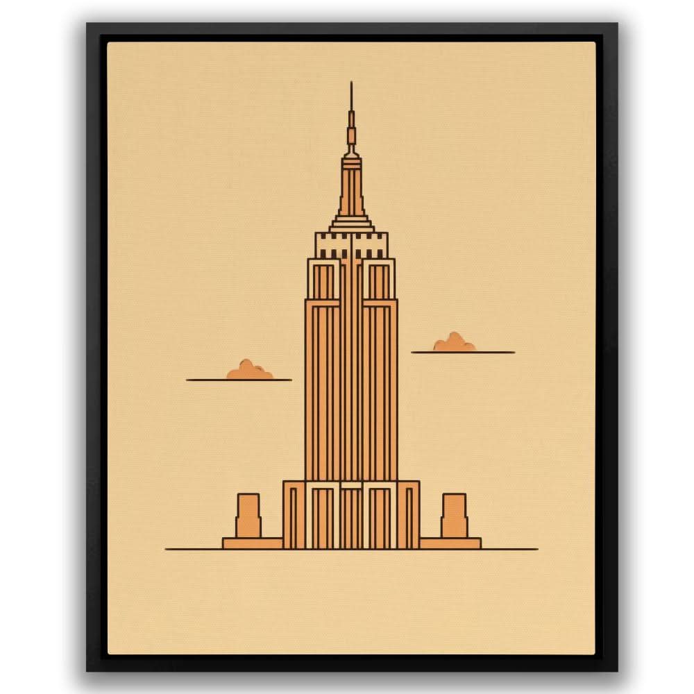 Empire State - Minimalist Wall Art in Black Frame